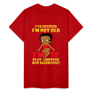 Women's Gildan Cotton I'm Not Old Print T Shirt - red