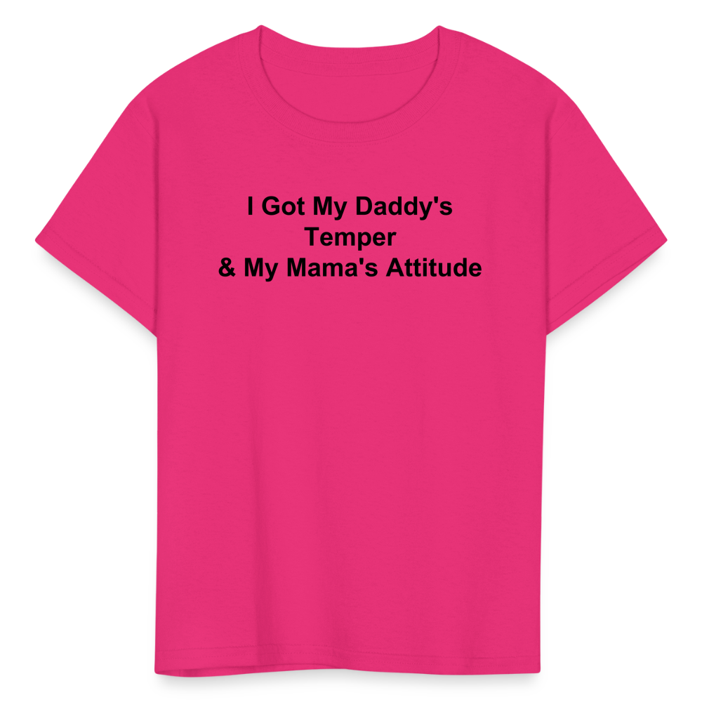 Kids Unisex Attitude Custom T Shirt - fuchsia