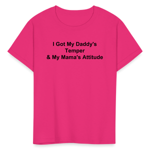 Kids Unisex Attitude Custom T Shirt - fuchsia