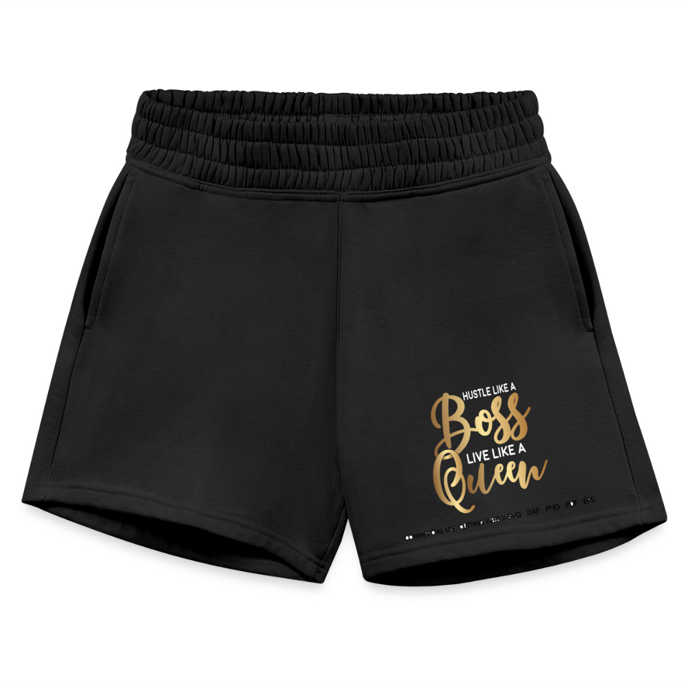 Women's Jogger Boss Queen Print Shorts - black