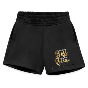 Women's Jogger Boss Queen Print Shorts - black