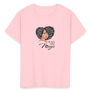 Girls Fruit of the Loom Black Girl Print T Shirt - pink