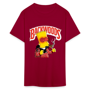 Unisex Backwoods Bart Print T Shirt - dark red