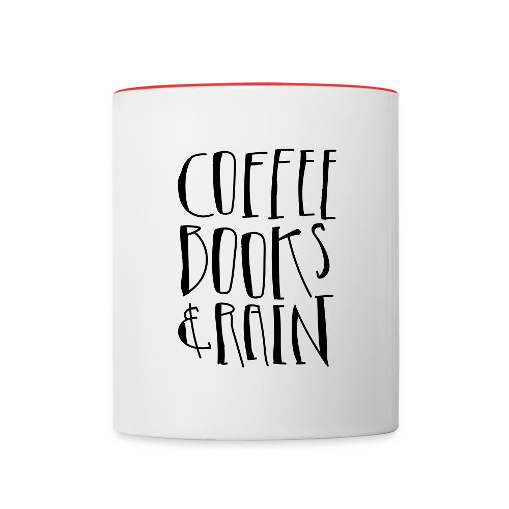 Contrast Coffee Print Mug - white/red