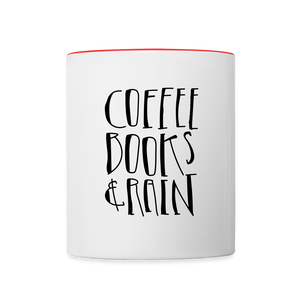 Contrast Coffee Print Mug - white/red