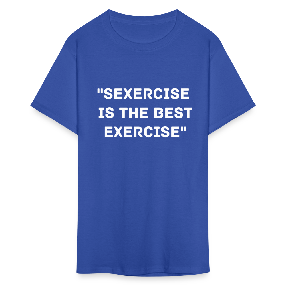 Unisex Classic Fruit of the Loom Exercise Print T Shirt - royal blue