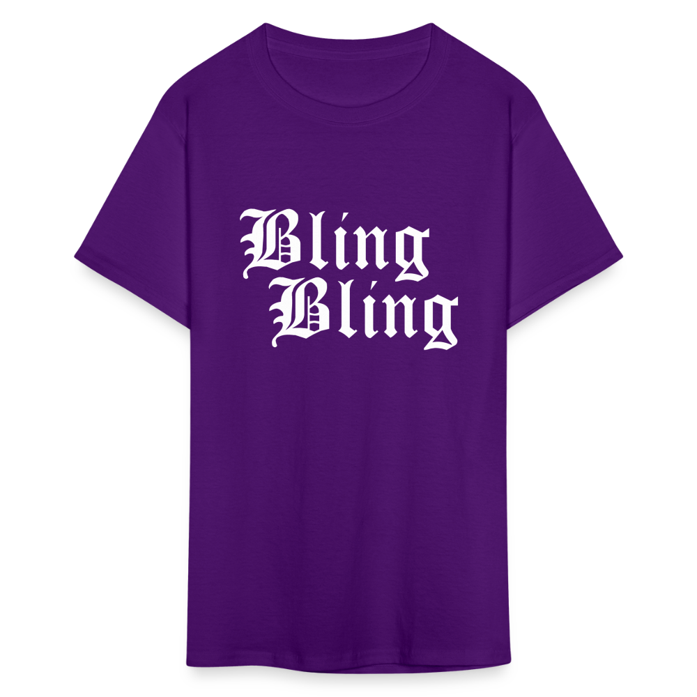 Unisex Bling Bling Print T Shirt - purple