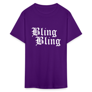 Unisex Bling Bling Print T Shirt - purple