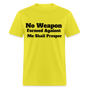 Adult Unisex  No Weapon Print T Shirt - yellow