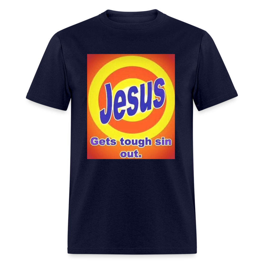 Unisex Classic Jesus Print T Shirt - navy