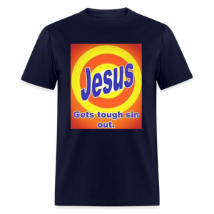 Unisex Classic Jesus Print T Shirt - navy