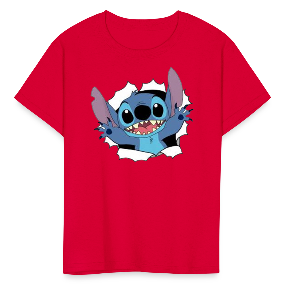 Kids and Babies Unisex Stitch Print  T-Shirt - red