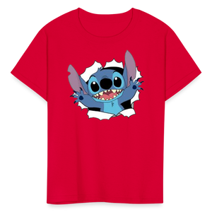 Kids and Babies Unisex Stitch Print  T-Shirt - red