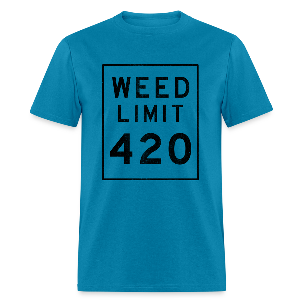 Unisex Weed Limit 420 Print T Shirt - turquoise