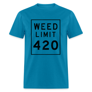 Unisex Weed Limit 420 Print T Shirt - turquoise