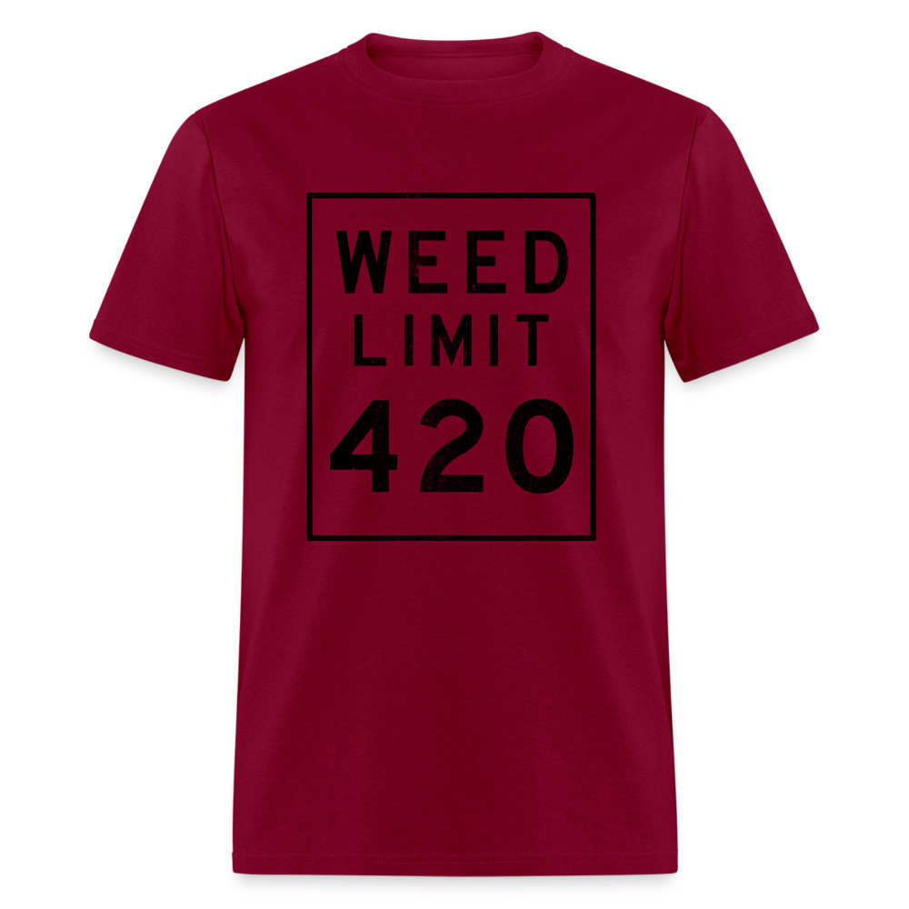 Unisex Weed Limit 420 Print T Shirt - burgundy