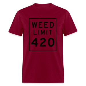 Unisex Weed Limit 420 Print T Shirt - burgundy