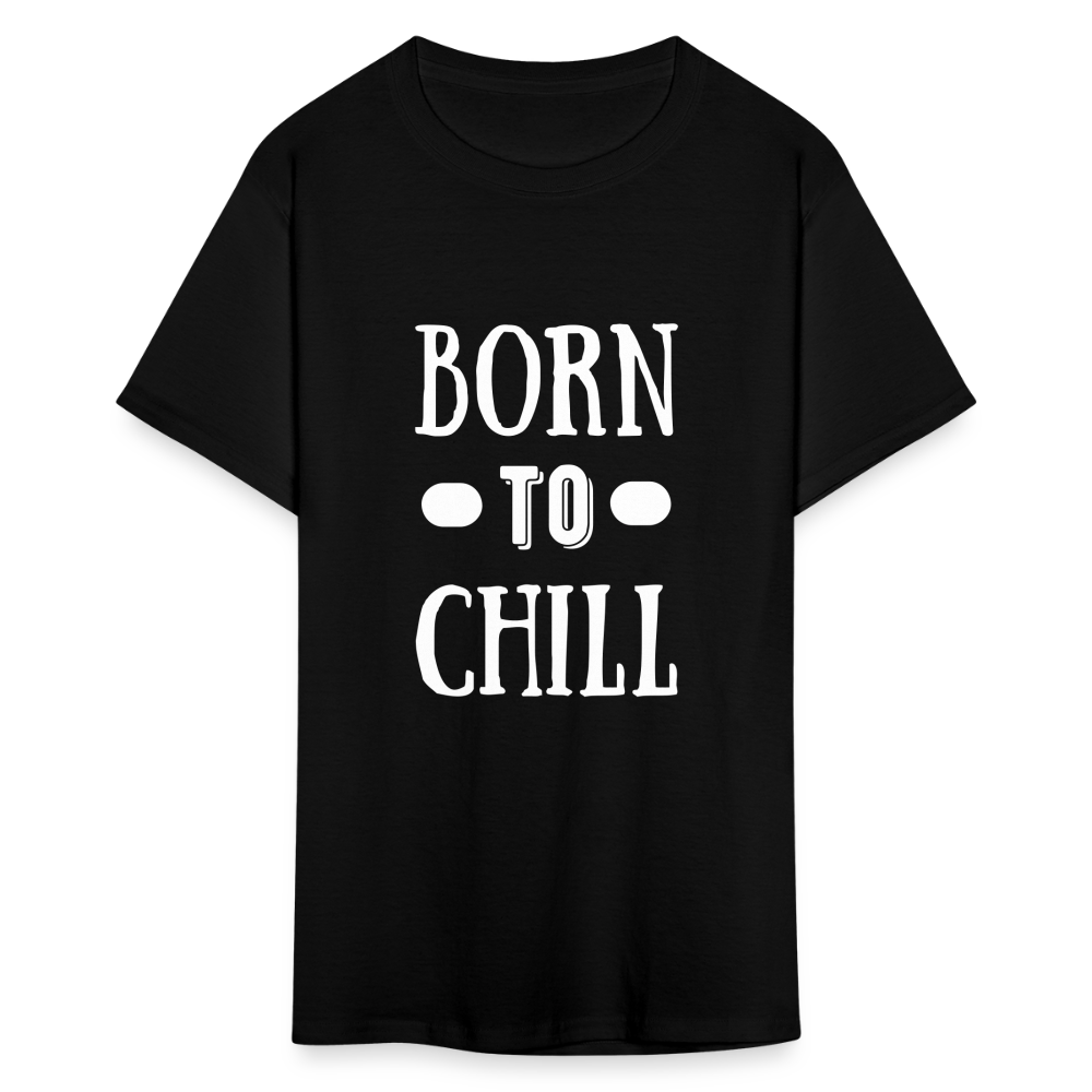 Unisex Born to Chill Print T Shirt - black