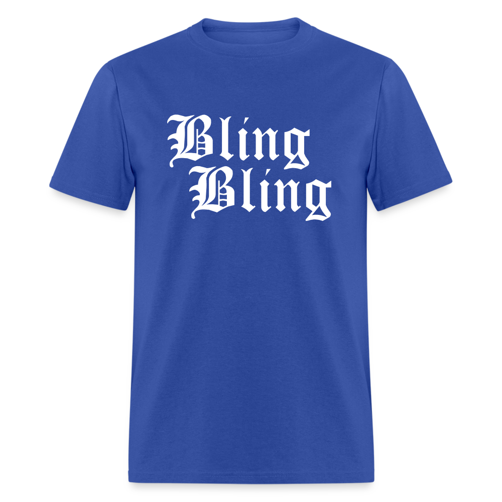 Unisex Bling Bling Print T Shirt - royal blue