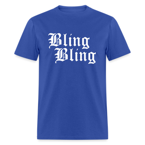 Unisex Bling Bling Print T Shirt - royal blue