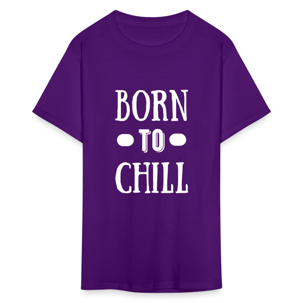 Unisex Born to Chill Print T Shirt - purple