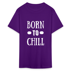 Unisex Born to Chill Print T Shirt - purple