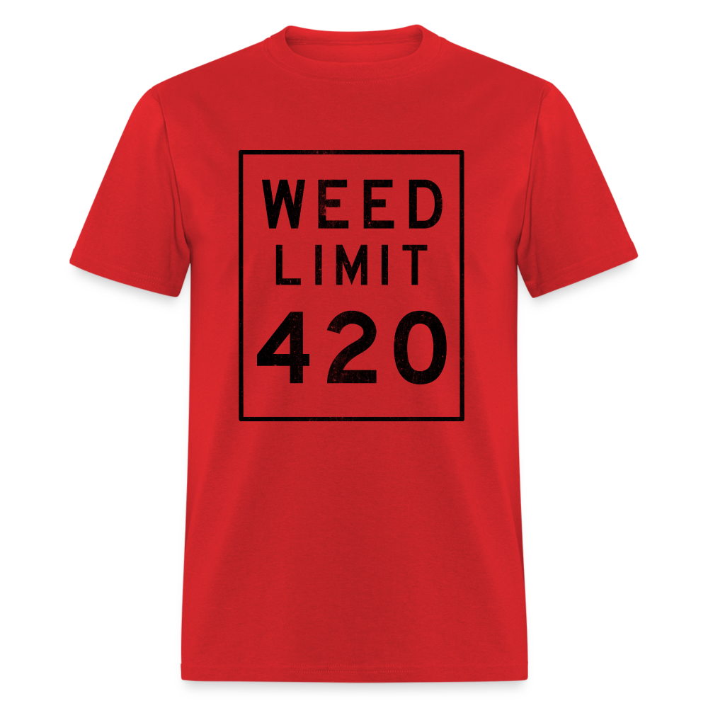 Unisex Weed Limit 420 Print T Shirt - red