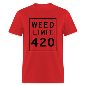 Unisex Weed Limit 420 Print T Shirt - red