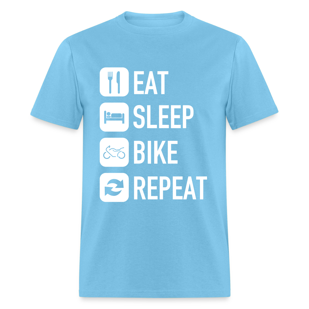 Unisex Classic Custom Sleep Repeat T Shirt - aquatic blue