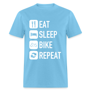 Unisex Classic Custom Sleep Repeat T Shirt - aquatic blue