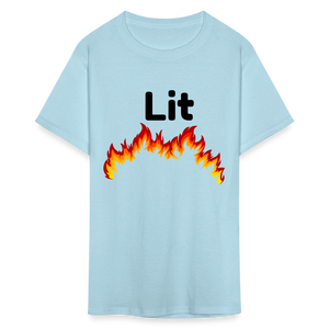 Unisex Lit Print T Shirt - powder blue