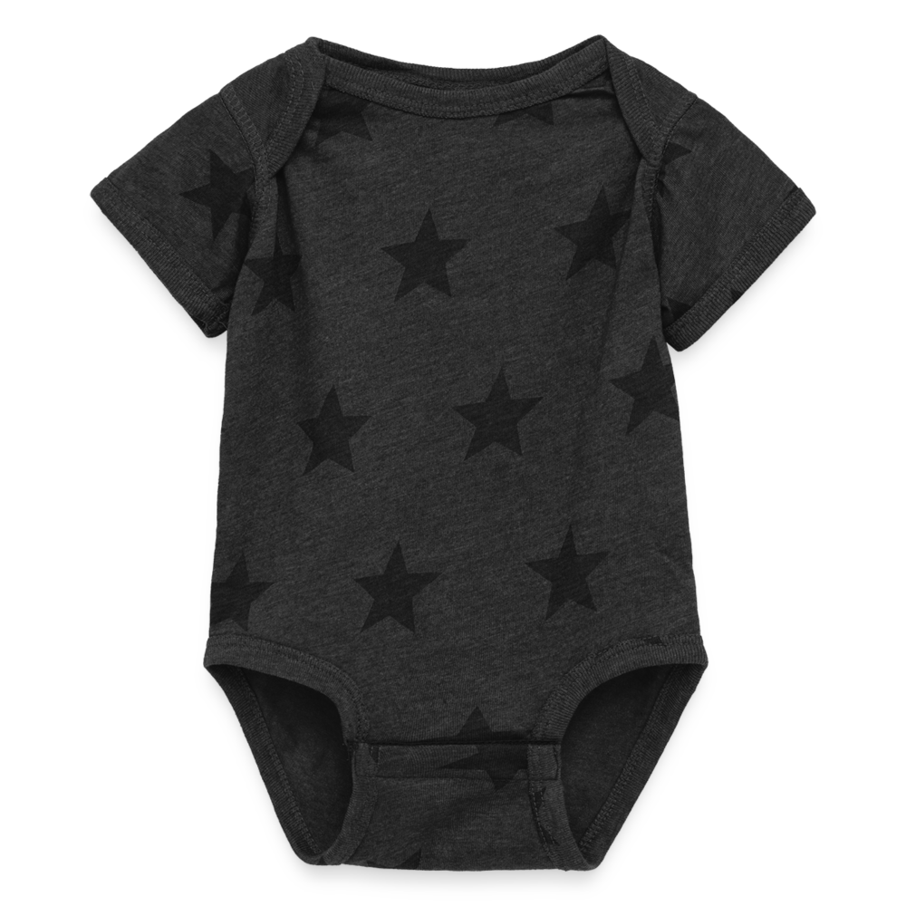 Babies and Kids 5 Star Print One Piece - charcoal star 