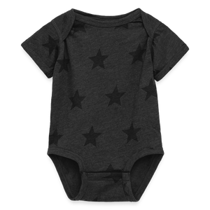 Babies and Kids 5 Star Print One Piece - charcoal star 