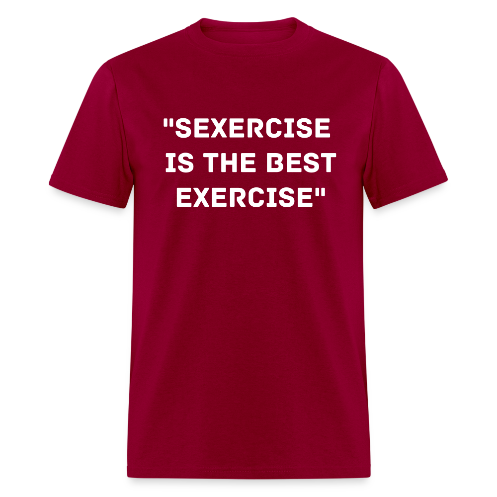 Unisex Classic Fruit of the Loom Exercise Print T Shirt - dark red