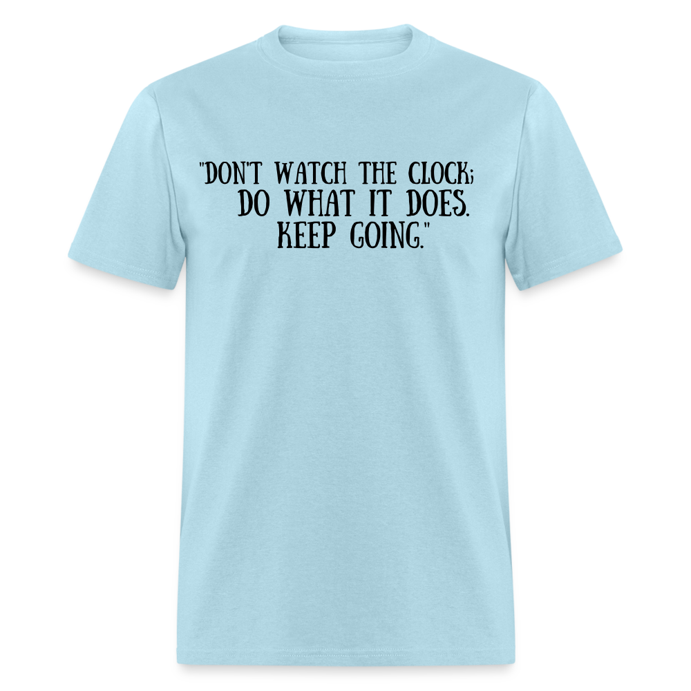 Unisex Classic  Watch the Clock Print T Shirt - powder blue