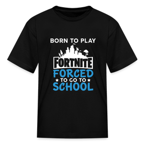 Boys Forced to go to School Print T Shirt - black