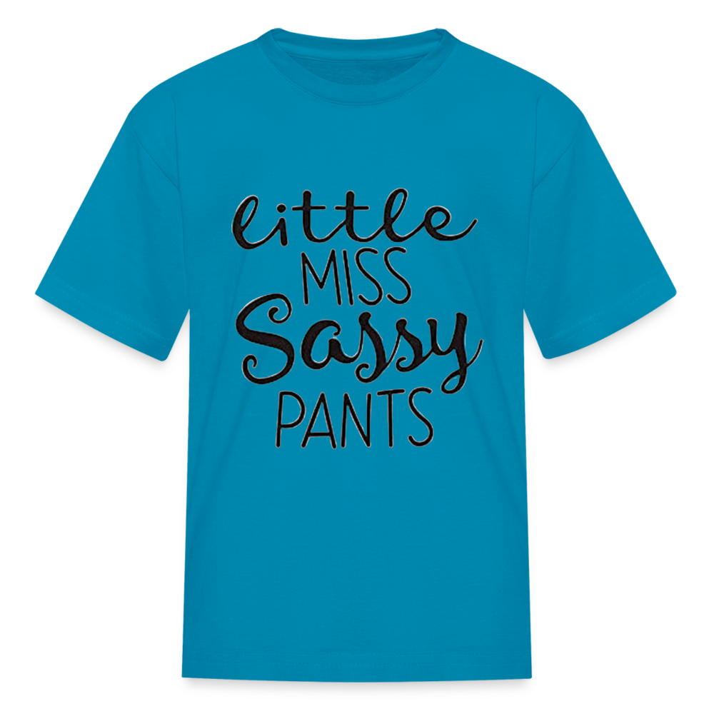 Kids and Babies Miss Sassy Pants Print T Shirt - turquoise