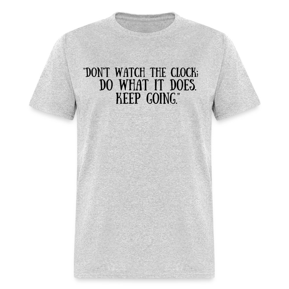 Unisex Classic  Watch the Clock Print T Shirt - heather gray