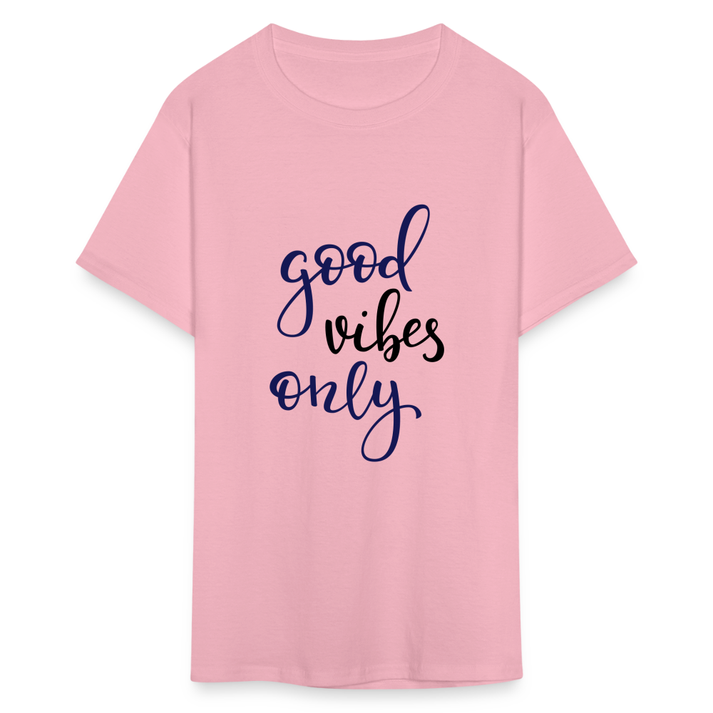 Unisex Good Vibes Print T Shirt - pink