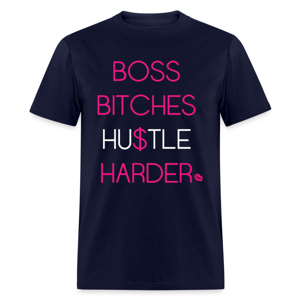 Women's Classic Boss Print T Shirt - navy