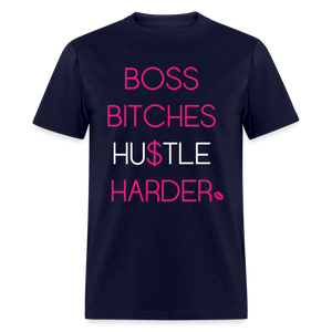 Women's Classic Boss Print T Shirt - navy