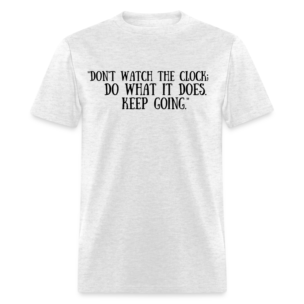 Unisex Classic  Watch the Clock Print T Shirt - light heather gray