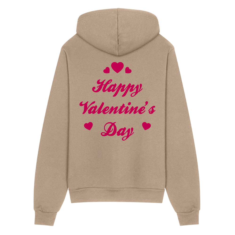 Women's Bella + Canvas Full Zip Valentines Print Hoodie - tan