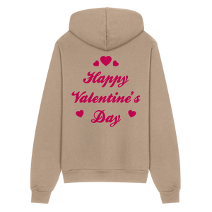 Women's Bella + Canvas Full Zip Valentines Print Hoodie - tan