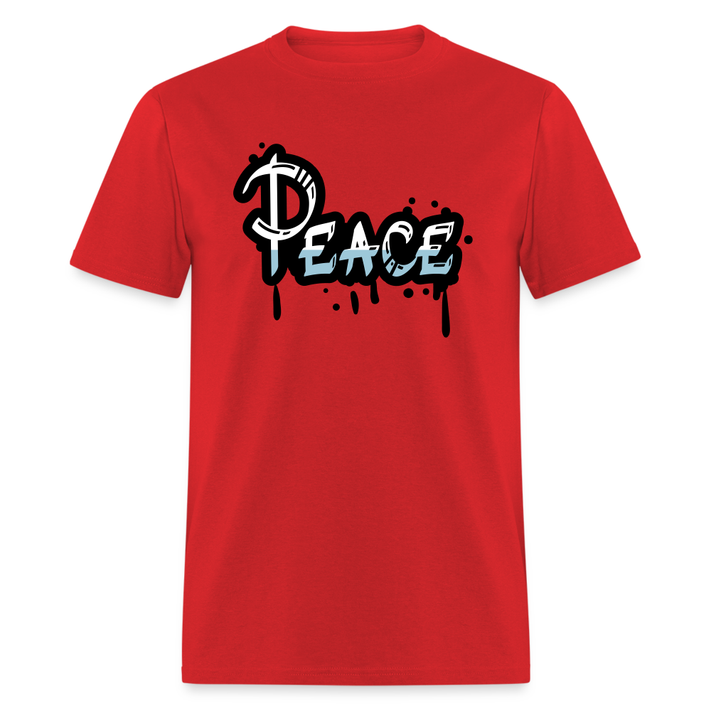 Unisex Peace Print T Shirt - red