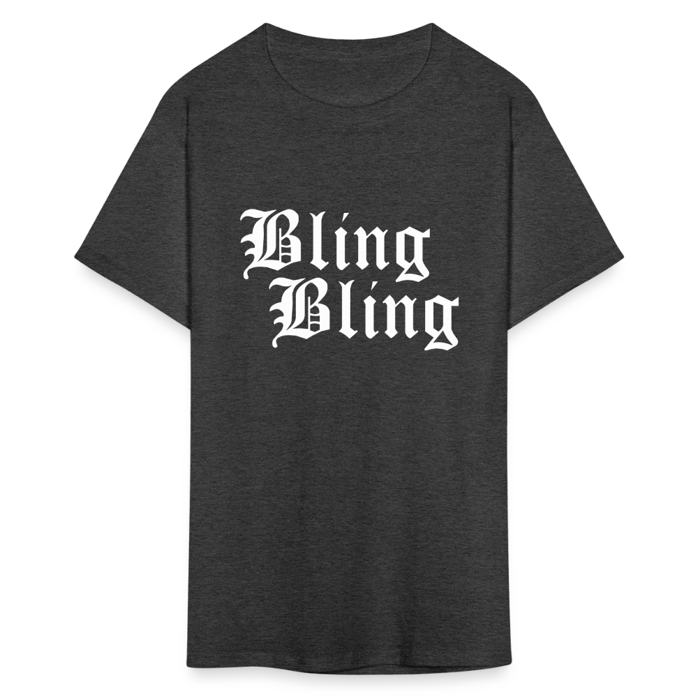 Unisex Bling Bling Print T Shirt - heather black