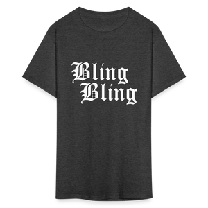 Unisex Bling Bling Print T Shirt - heather black