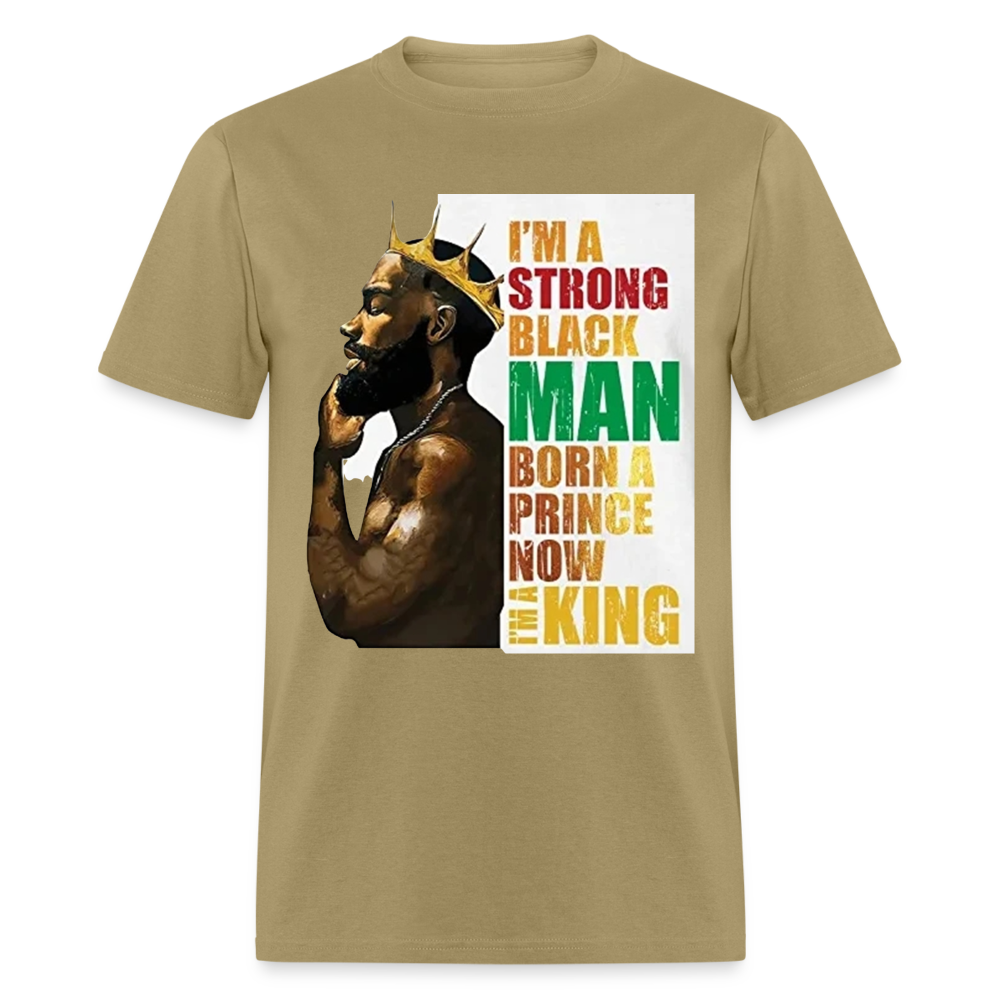 Men's Black King Print T Shirt - khaki