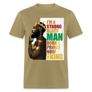 Men's Black King Print T Shirt - khaki