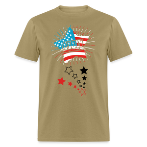 Unisex Independence Day Print T Shirt - khaki